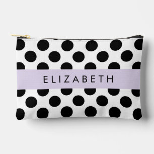 Schwarz-Weiß-Polka-Punkte, Dotter, Ihr Name Zubehörtasche