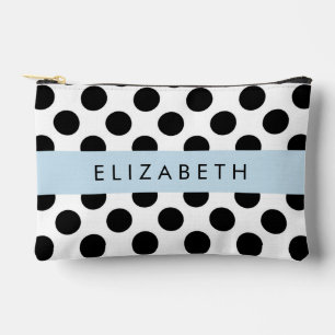 Schwarz-Weiß-Polka-Punkte, Dotter, Ihr Name Zubehörtasche