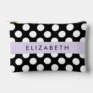 Schwarz-Weiß-Polka-Punkte, Dotter, Ihr Name Zubehörtasche