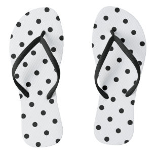 Schwarz/Weiß-Polka-Punkte Flip Flops