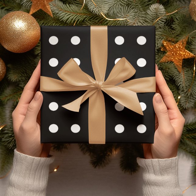 Schwarz-Weiß-Polka-Punkte Geschenkpapier (Von Creator hochgeladen)