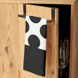 Schwarz-Weiß-Polka-Punkte Geschirrtuch