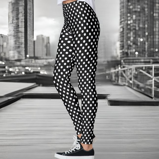 Schwarz-Weiß-Polka-Punkte Leggings (Von Creator hochgeladen)