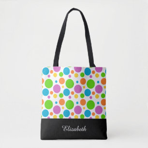 Schwarz-Weiß-Polka-Punkte mit Monogramm
