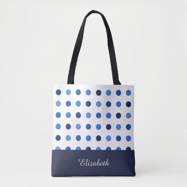 Schwarz-Weiß-Polka-Punkte mit Monogramm (Vorderseite)
