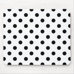 Schwarz-Weiß-Polka-Punkte Mousepad