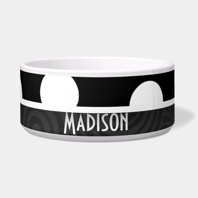 Schwarz-Weiß-Polka-Punkte Napf (Vorderseite)