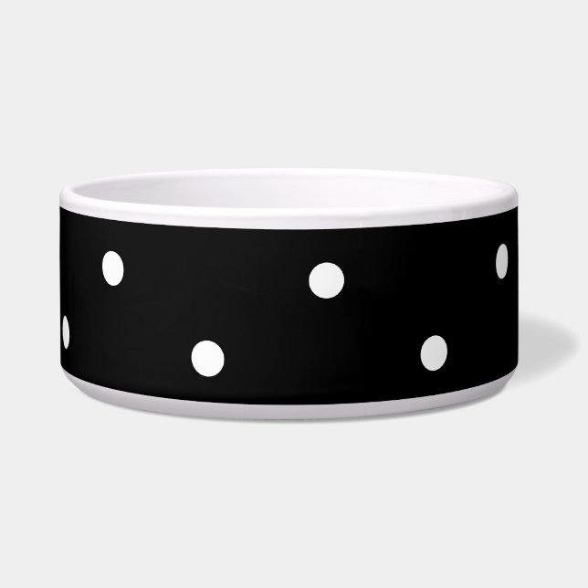 Schwarz-Weiß-Polka-Punkte Napf (Vorderseite)
