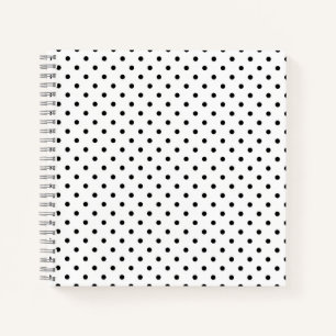 Schwarz-Weiß-Polka-Punkte Notizbuch