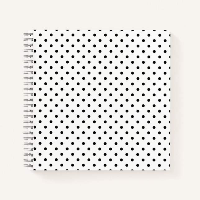 Schwarz-Weiß-Polka-Punkte Notizbuch (Vorderseite)