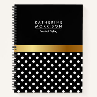 Schwarz-Weiß-Polka-Punkte Notizbuch