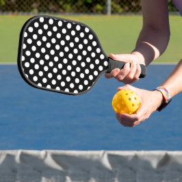 Schwarz-Weiß-Polka-Punkte Pickleball Schläger