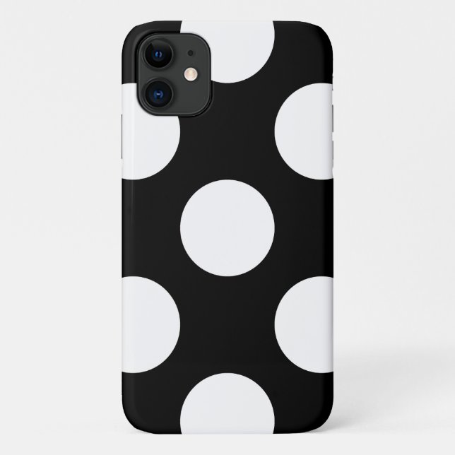 Schwarz-Weiß-Polka-Punkte, Polka-Dot-Muster Case-Mate iPhone Hülle (Rückseite)