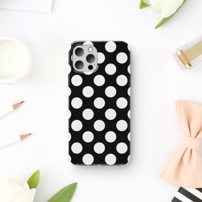 Schwarz-Weiß-Polka-Punkte, Polka-Dot-Muster Case-Mate iPhone Hülle (Von Creator hochgeladen)