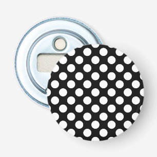 Schwarz-Weiß-Polka-Punkte, Polka-Dot-Muster Flaschenöffner