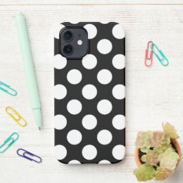 Schwarz-Weiß-Polka-Punkte, Polka-Dot-Muster iPhone 12 Hülle