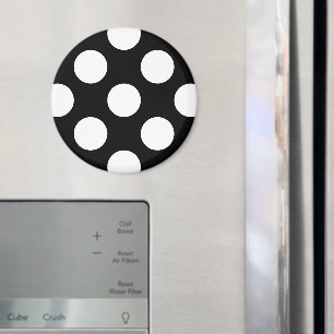 Schwarz-Weiß-Polka-Punkte, Polka-Dot-Muster Magnet