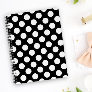 Schwarz-Weiß-Polka-Punkte, Polka-Dot-Muster Planer