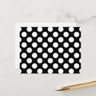 Schwarz-Weiß-Polka-Punkte, Polka-Dot-Muster Postkarte