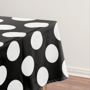Schwarz-Weiß-Polka-Punkte, Polka-Dot-Muster Tischdecke