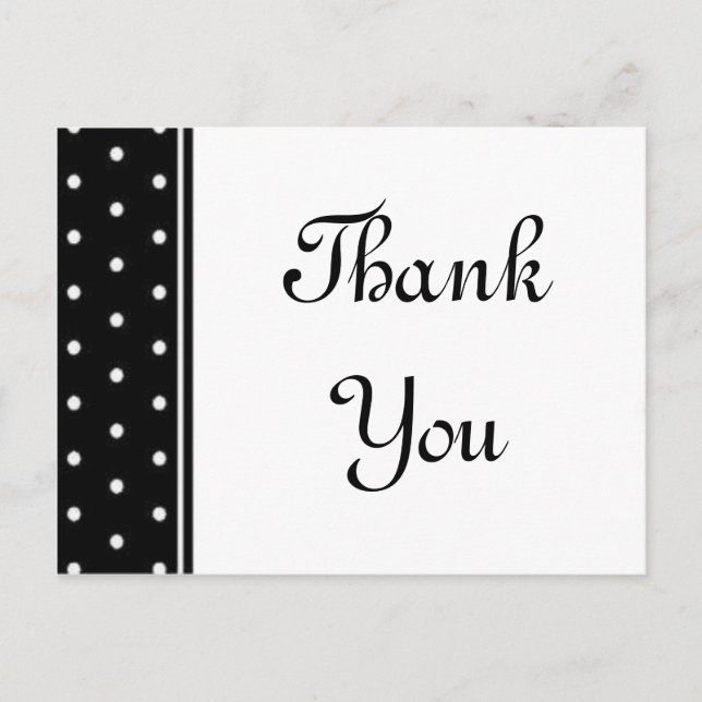 Schwarz-Weiß-Polka-Punkte Postkarte (Vorderseite)