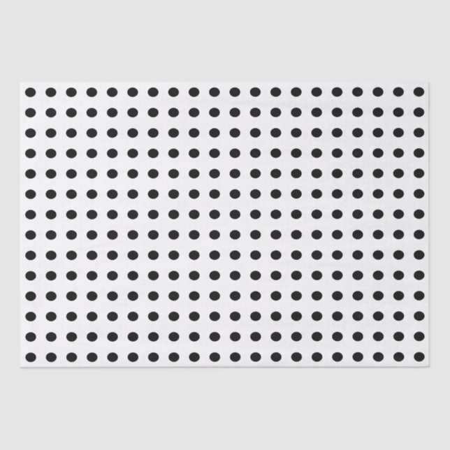 Schwarz-Weiß-Polka-Punkte Seidenpapier (Vorderseite)
