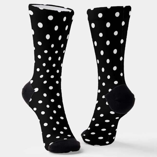 Schwarz-Weiß-Polka-Punkte Socken (Gewinkelt)