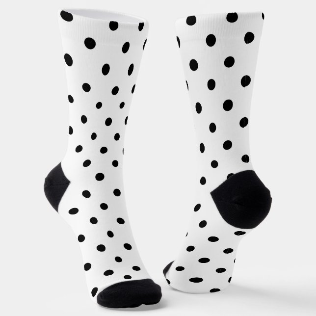 Schwarz-Weiß-Polka-Punkte Socken (Gewinkelt)