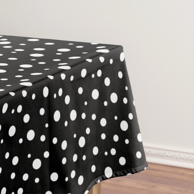 Schwarz-Weiß-Polka-Punkte Tischdecke (Beispiel)