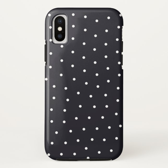 Schwarz-Weiß-Polka-Punktmuster Case-Mate iPhone Hülle (Rückseite)