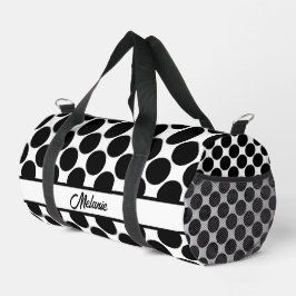 Schwarz-Weiß-Polka-Punktmuster Großpunkte Duffle Bag