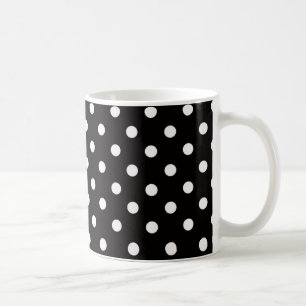 Schwarz-Weiß-Polka-Punktmuster Kaffeetasse