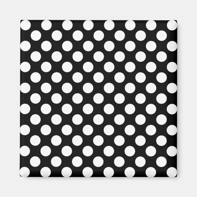 Schwarz-Weiß-Polka-Punktmuster Magnet (Vorne)