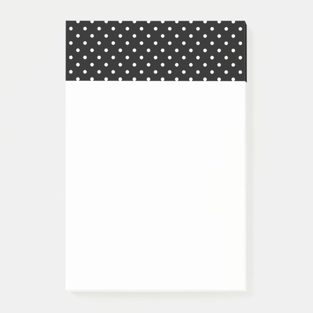 Schwarz-Weiß-Polka-Punktmuster Post-it Klebezettel (Vorderseite)