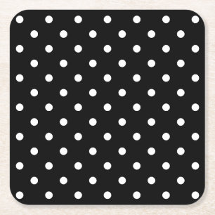 Schwarz-Weiß-Polka-Punktmuster Rechteckiger Pappuntersetzer