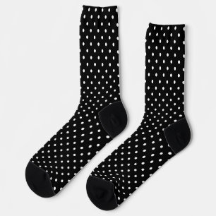 Schwarz-Weiß-Polka-Punktmuster Socken