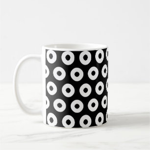 Schwarz/Weiß-Polka-Punktmuster Tasse