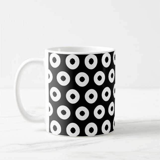 Schwarz/Weiß-Polka-Punktmuster Tasse (Links)