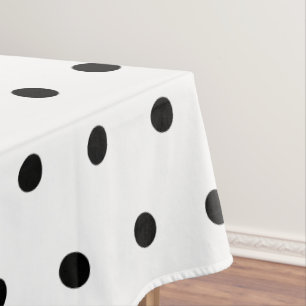 Schwarz-Weiß-Polka-Punktmuster Tischdecke