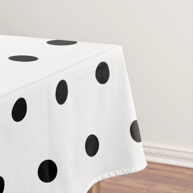 Schwarz-Weiß-Polka-Punktmuster Tischdecke (Beispiel)