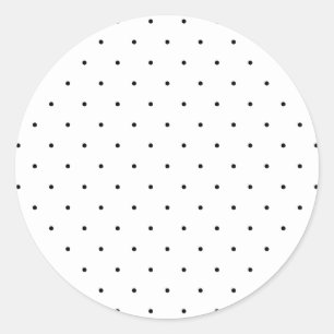 Schwarz-Weiß-Polka Runder Aufkleber