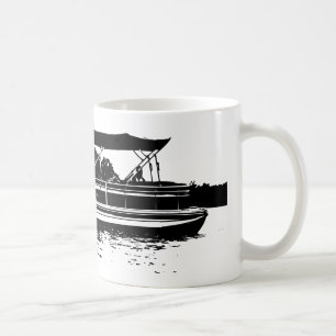 Schwarz-Weiß-Pontoon-Boot - personalisierte Umarm Tasse