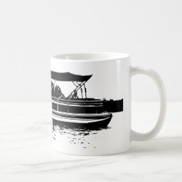 Schwarz-Weiß-Pontoon-Boot - personalisierte Umarmu Tasse