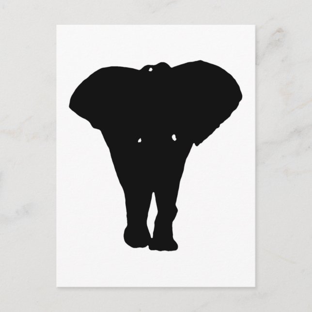 Schwarz-Weiß-Pop Art Elephant Postkarte (Vorderseite)