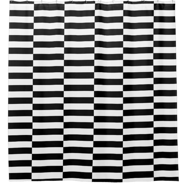 schwarz-weiß-pop-art-gitternetz-streifen minimalis duschvorhang (Vorderseite)