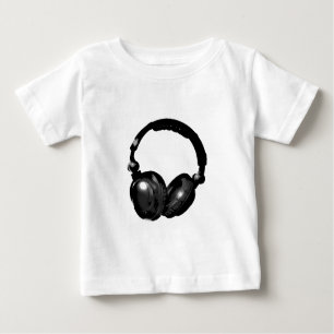 Schwarz-Weiß-Pop Art Headphone Baby T-shirt