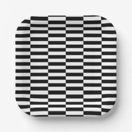 schwarz-weiß pop art raster streifen minimalistisc pappteller