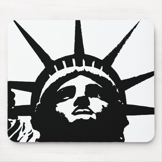 Schwarz-Weiß-Pop Art-Statue Mousepad (Vorne)