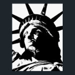 Schwarz-Weiß-Pop Art-Statue Poster<br><div class="desc">New York City - USA National und City Symbol Statuen, Monumente und Gebäude - Statue of Liberty Foto Artwork - Statue of Liberty Silhouette Pop Art Style Black & White Artwork</div>