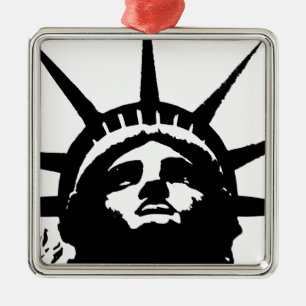 Schwarz-Weiß-Pop Art-Statue Silbernes Ornament